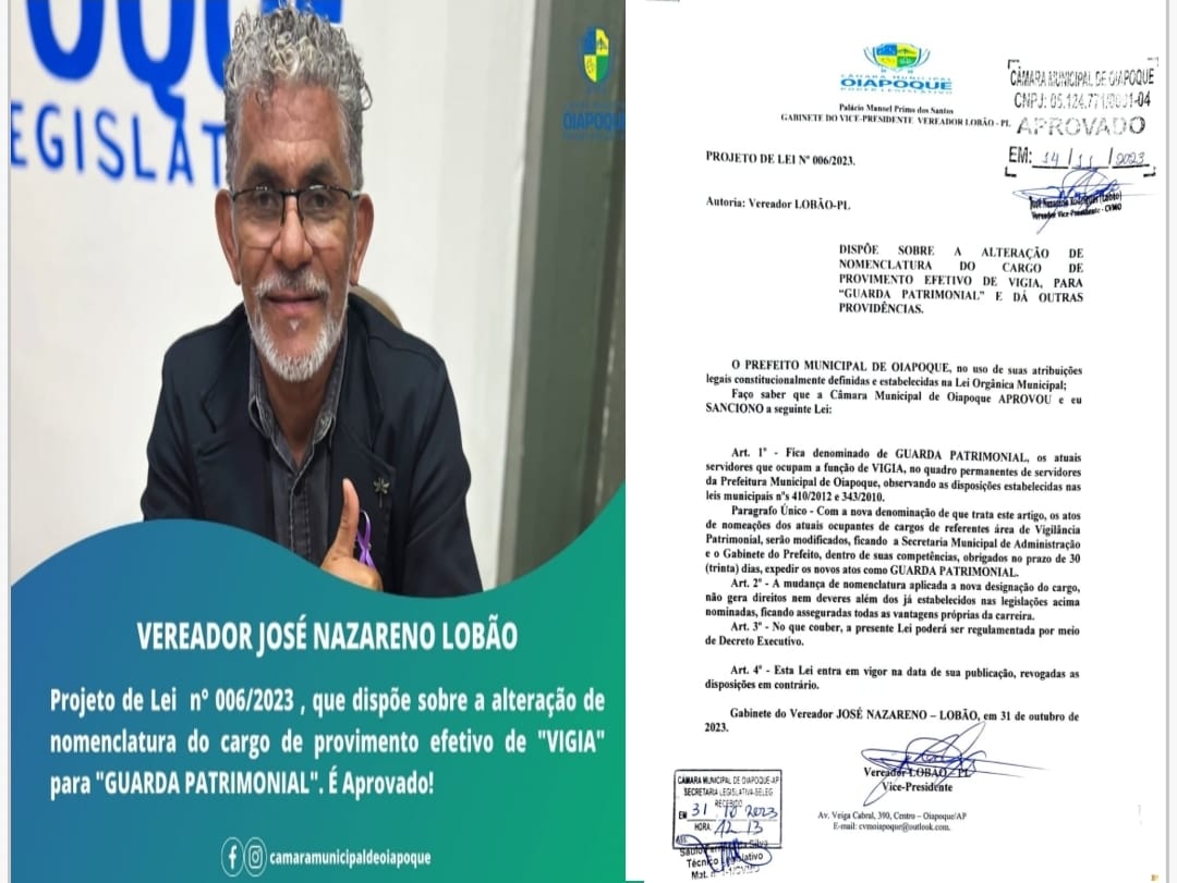 APROVADO PROJETO DE LEI!  