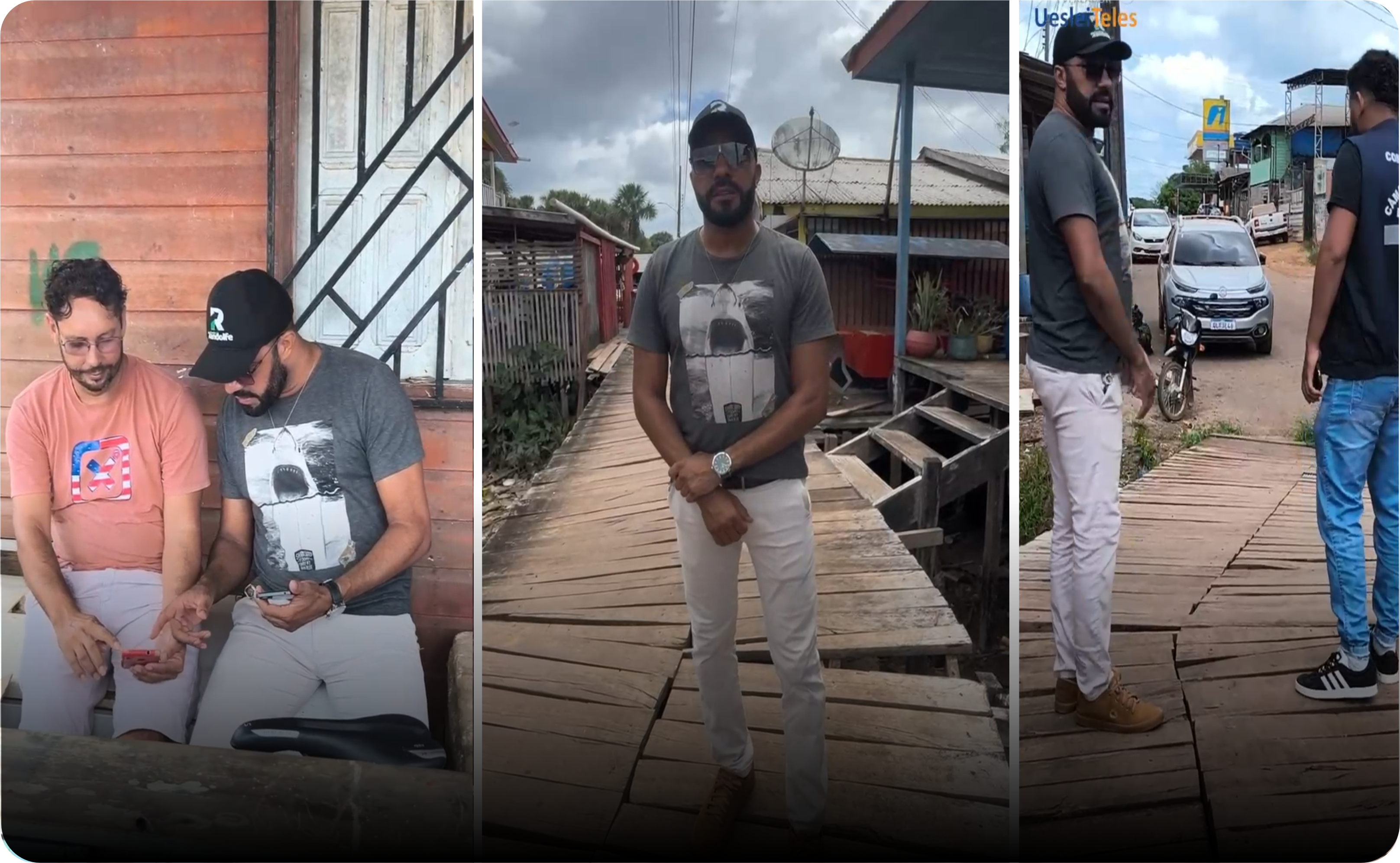 VEREADOR UESLEI TELES VISITA A OBRA DAS PASSARELAS DE CONCRETO.